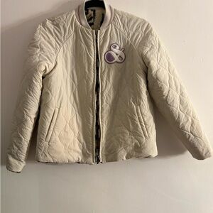 Scotch & Soda Cream and Black Fuzzy reversible Jacket